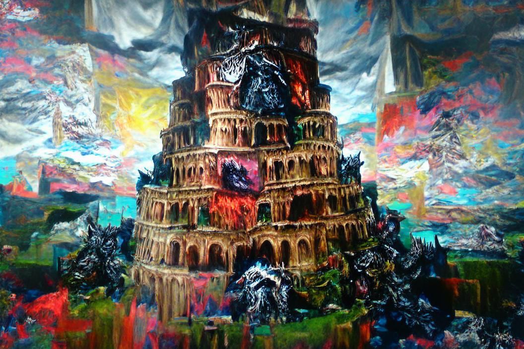 Futuristic Tower of Babel Rises to the Sky