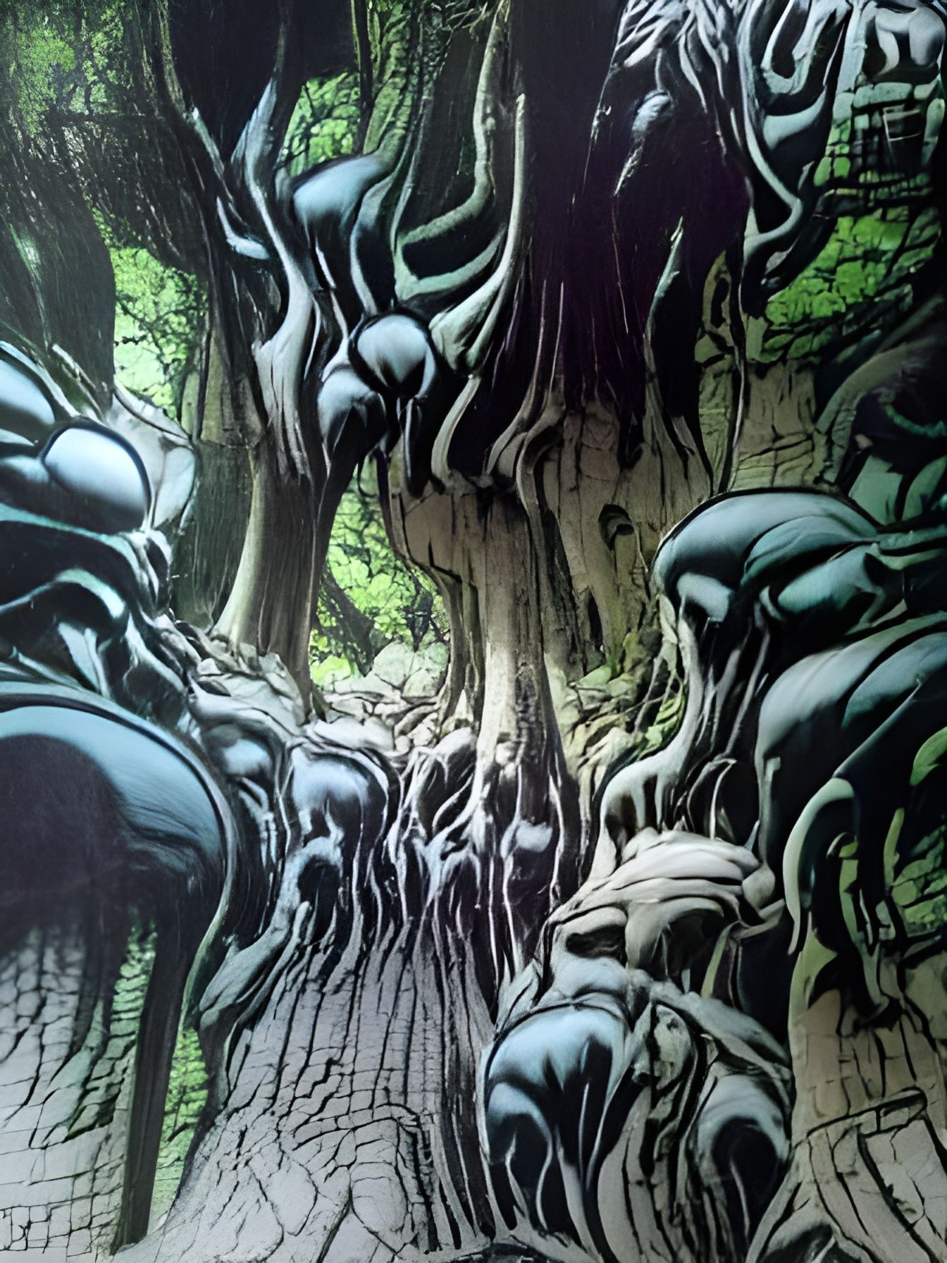 Treant Elemental Stalks Deep Woods: Biomechanical Marvel