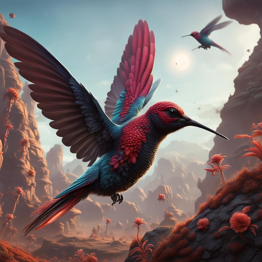Exoplanet: Hummingbird Woodpecker Alien Lifeform