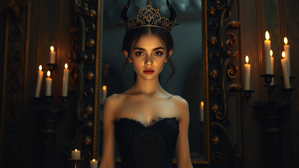 Hellish Princess Reflected as Antichrist in Hyperrealism