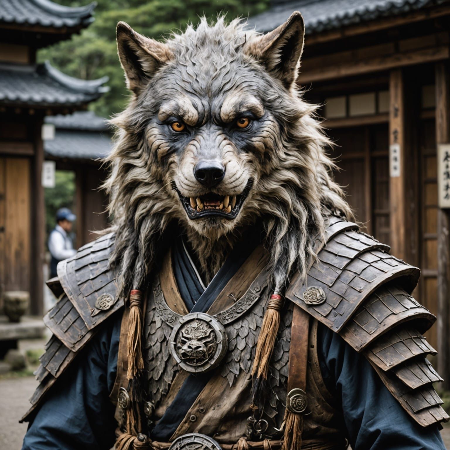 Japanese Wolf Man in Traditional Art