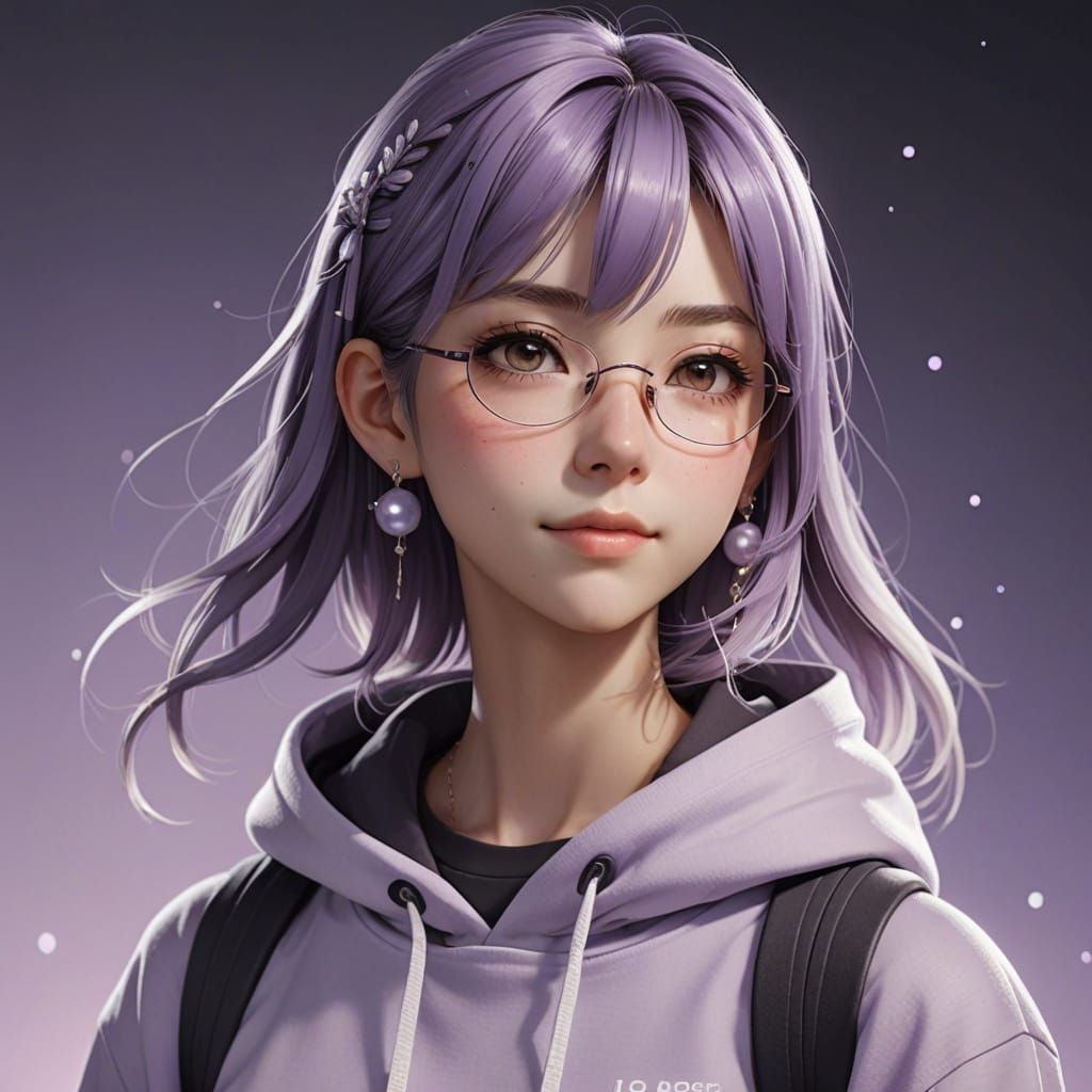 Vibrant Anime-Inspired Portrait in Pastel Hues