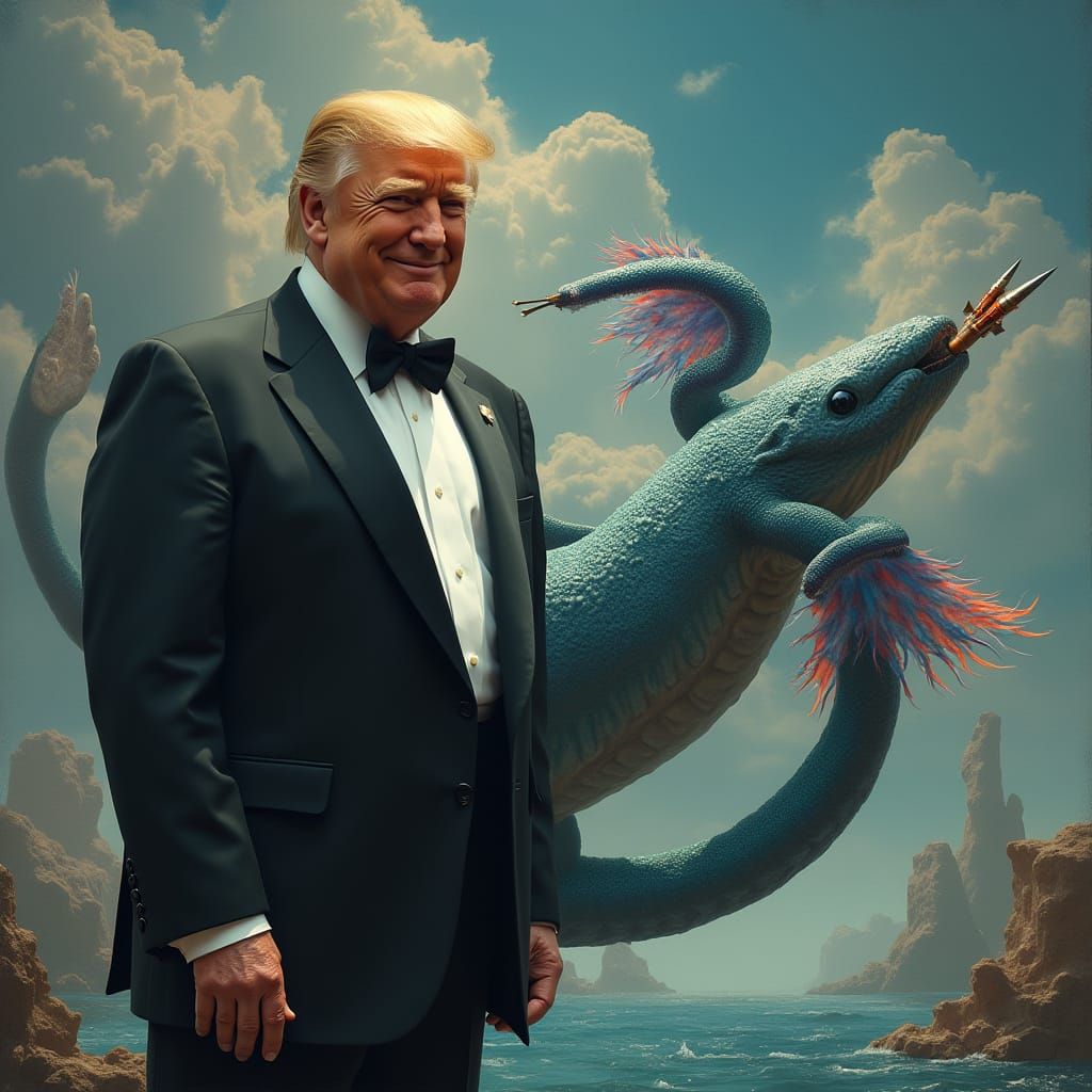 Majestic Donald Trump Poses with Two-Headed Coral Snake and ...