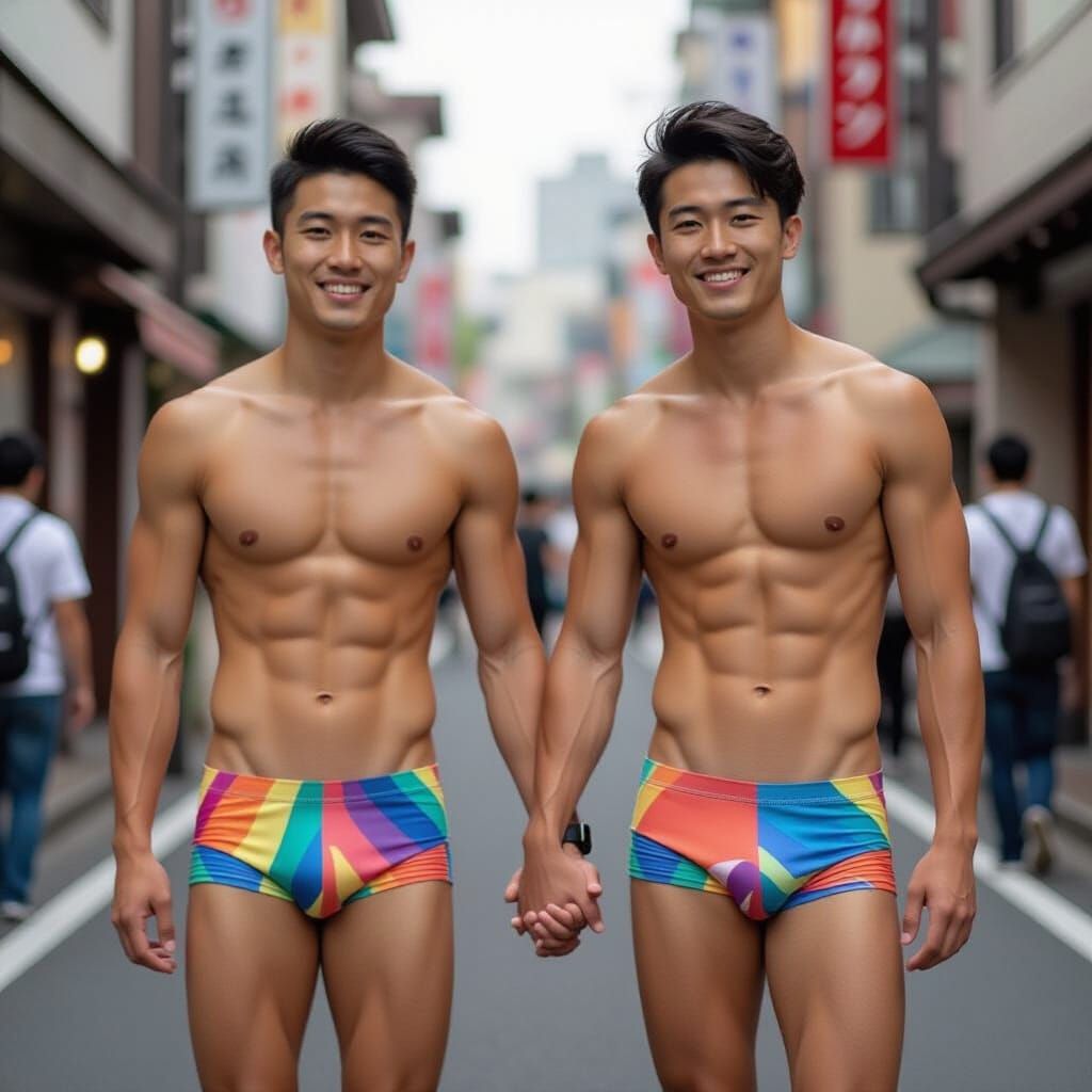 Men Walking Together in Tokyo