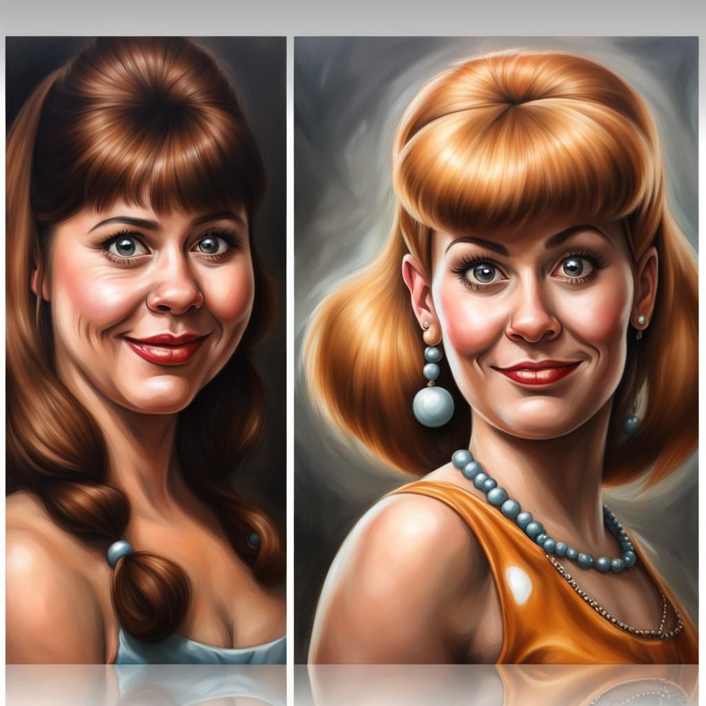 Realistic Portrait of Wilma and Betty