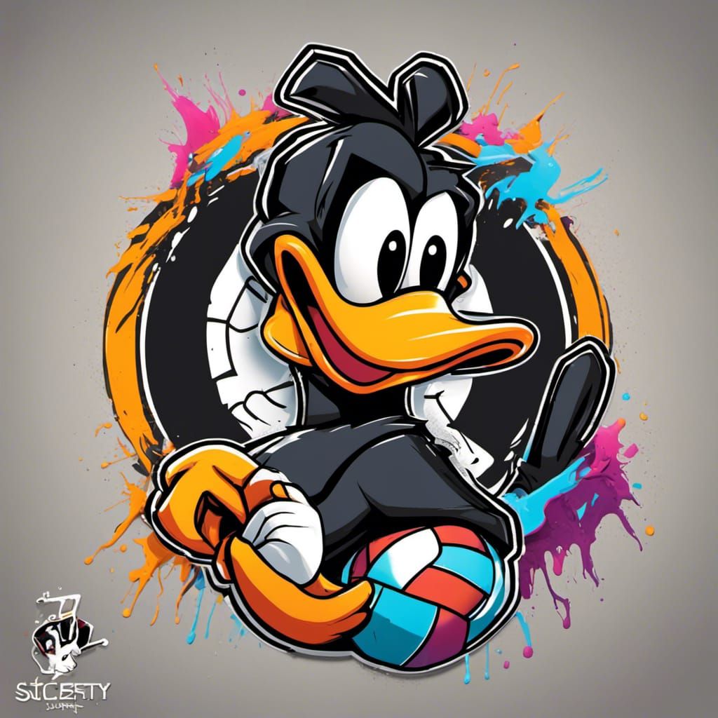 Daffy Duck E-Sports Logo in Graffiti Art