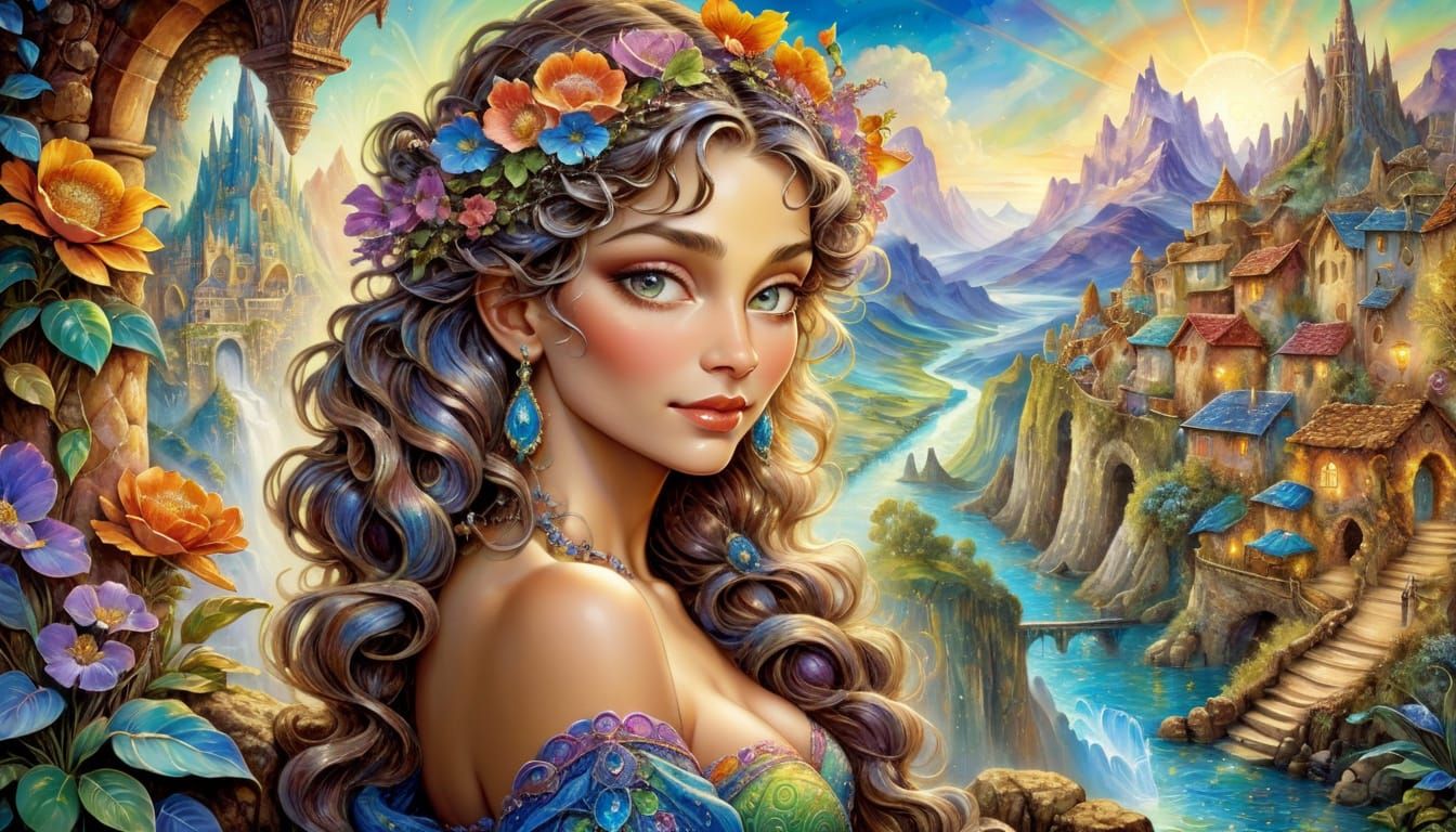 Scenic Character Portrait in a Surreal Cityscape