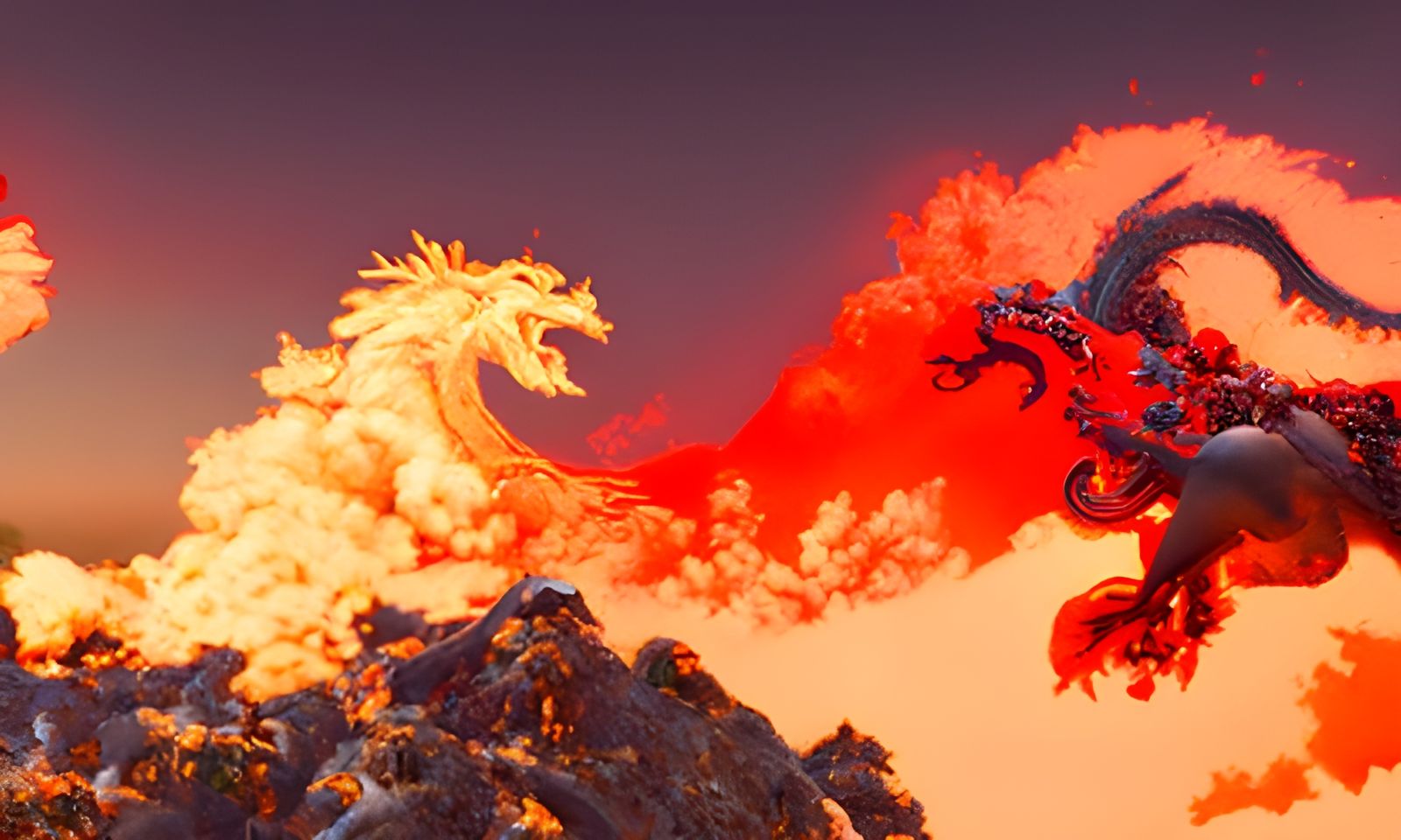 Viking on Dragon: Cinematic Digital Art