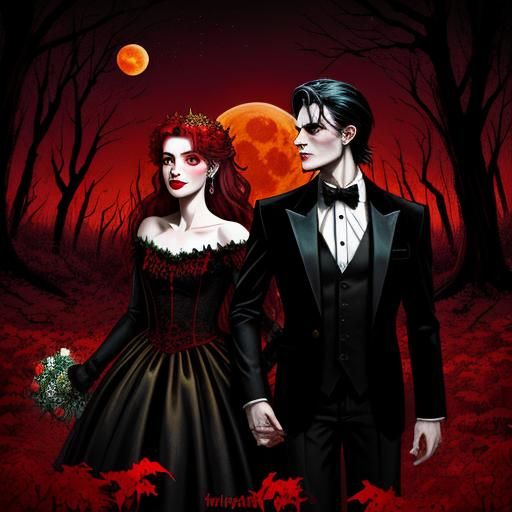 Vampire and Lycan Wedding Under Blood Moon