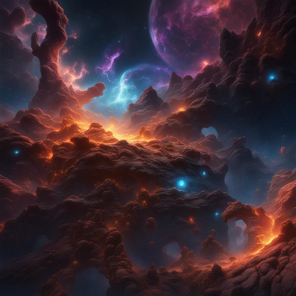 Detailed Nebula Concept Art in Deep Color