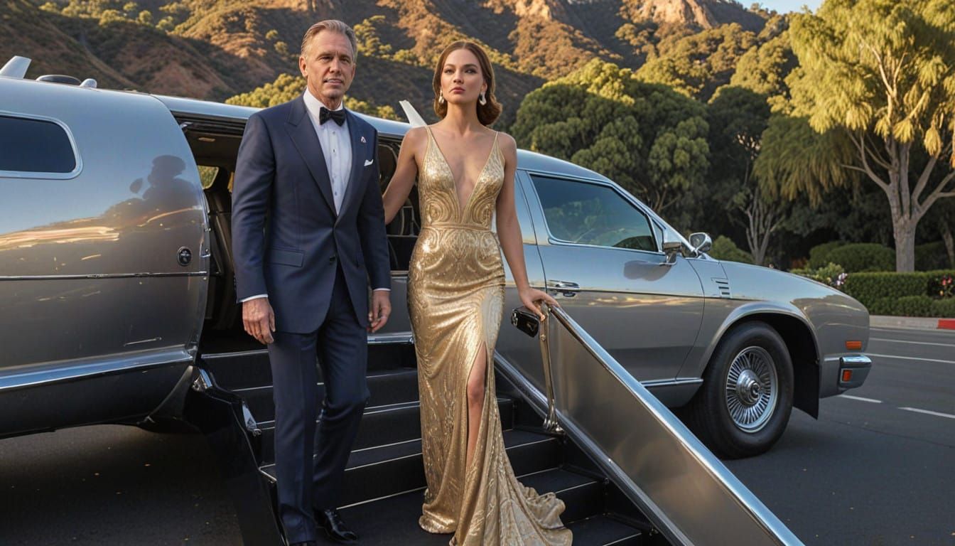 Luxury JetCar in Hollywood, Captured in Golden Age Style