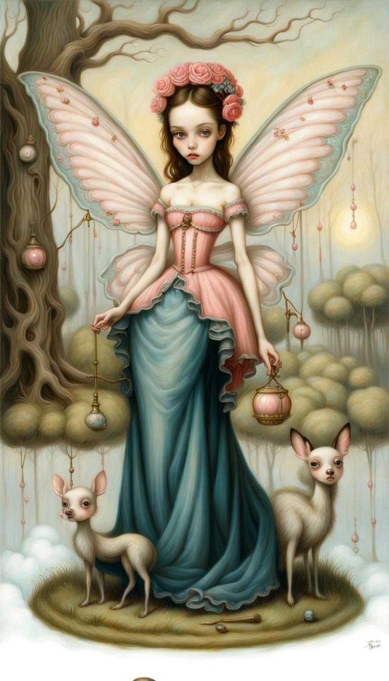 Enchanted Scene in Mark Ryden Style
