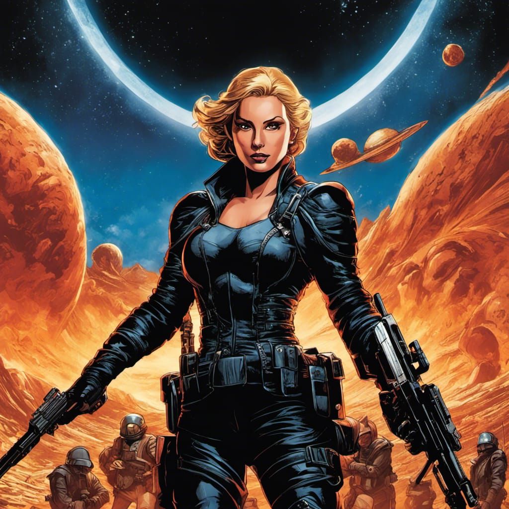 Space Western Gunwoman in Technicolor