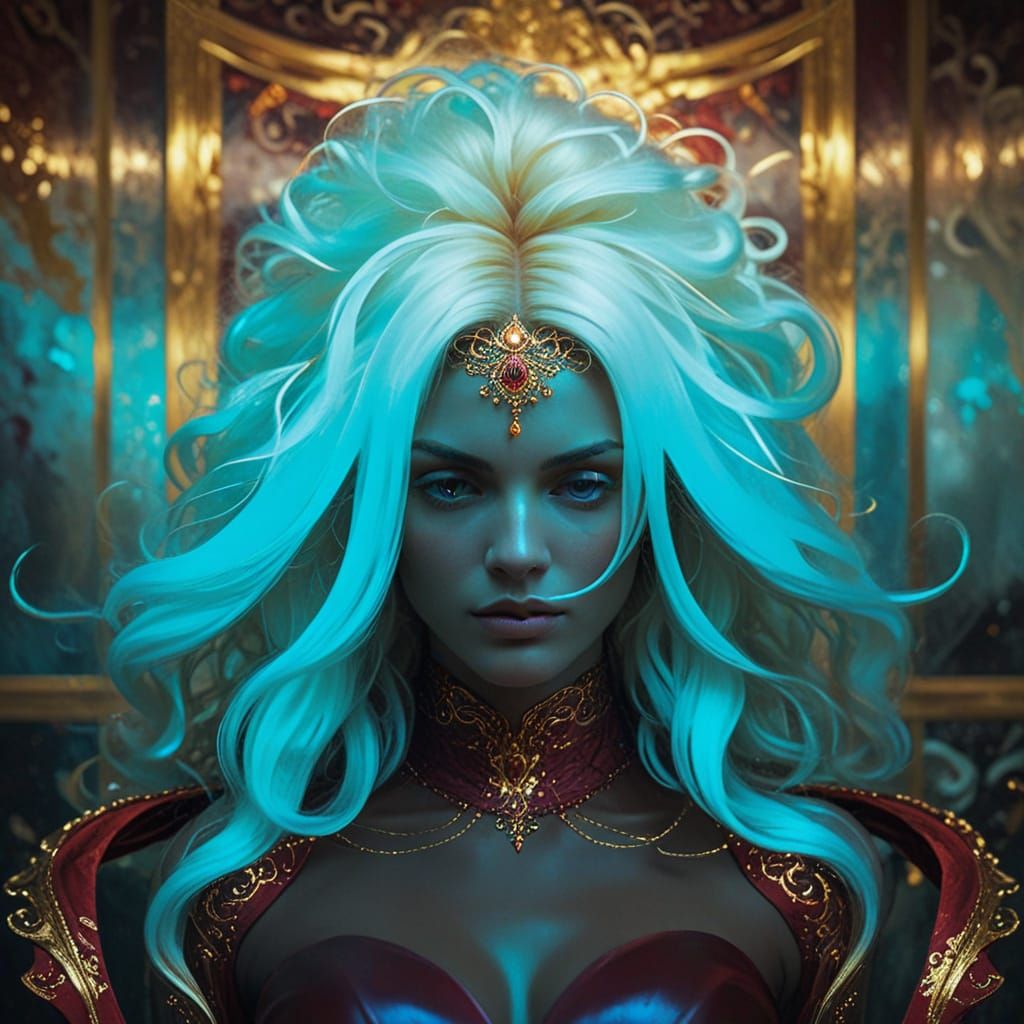 Radiant Blonde Woman in Dreamlike Setting