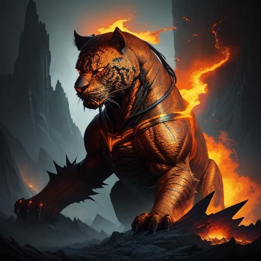 Demonic Molten Panther on Smoldering Peak