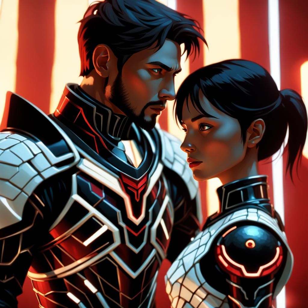 Hyperrealistic Armored Warriors in Painterly Style