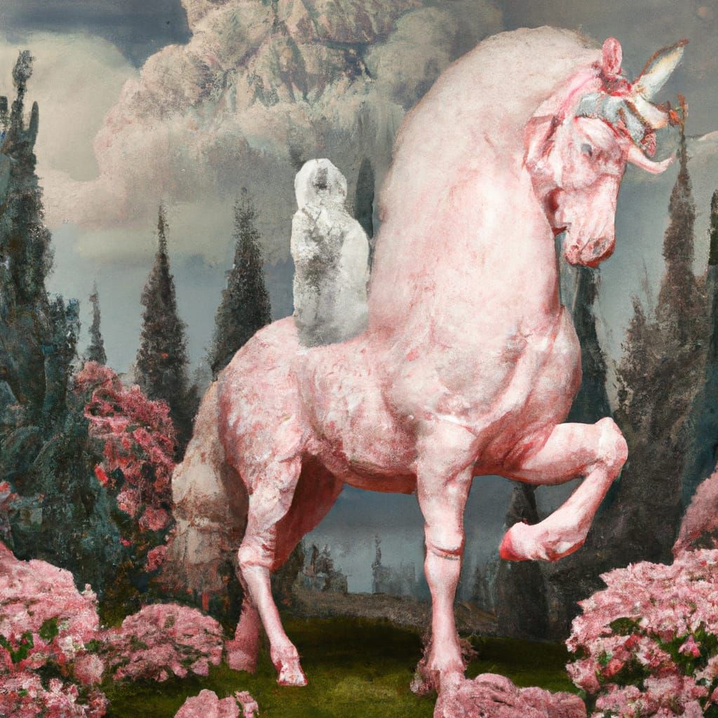 Pink Cotton Candy Horse in Floral Armor