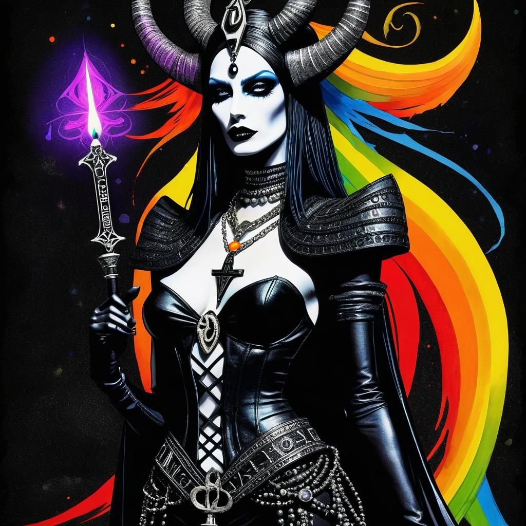 Lilth, demon queen,  Gothic  female Death Wearing  Ankh necklace from Sandman Comics, I bring you dreams Mythical Muse  ...