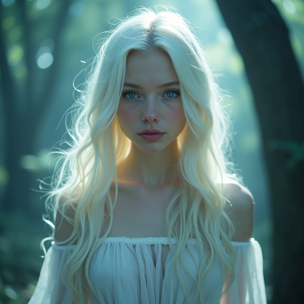 Ethereal Goddess in Mystical Forest