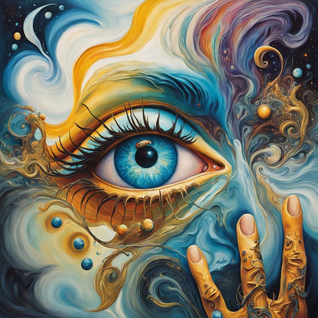 Surreal Oil Painting of Enchanted Celestial Being