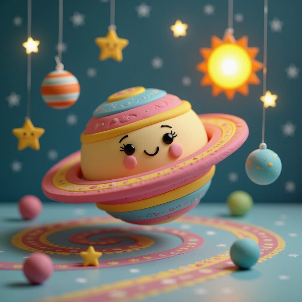 Playful Playdough Planetarium with Smiling Planets