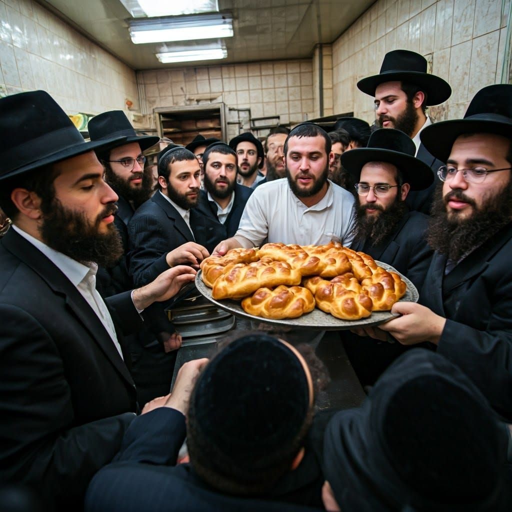 Ultra-Orthodox Men Flock to Jerusalem Bakery for Fresh Chall...