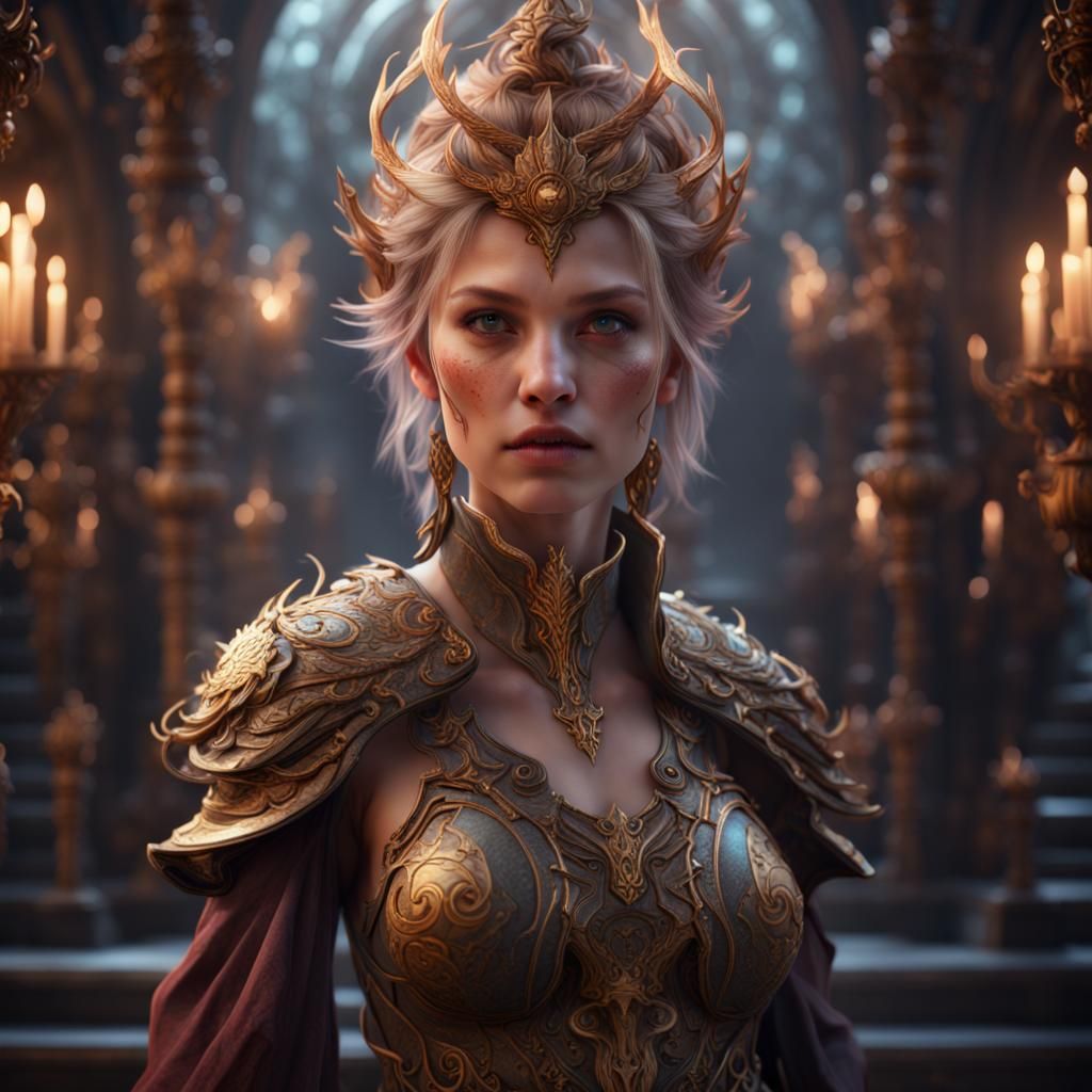 Fantastical Light Girl in Detailed Matte Painting