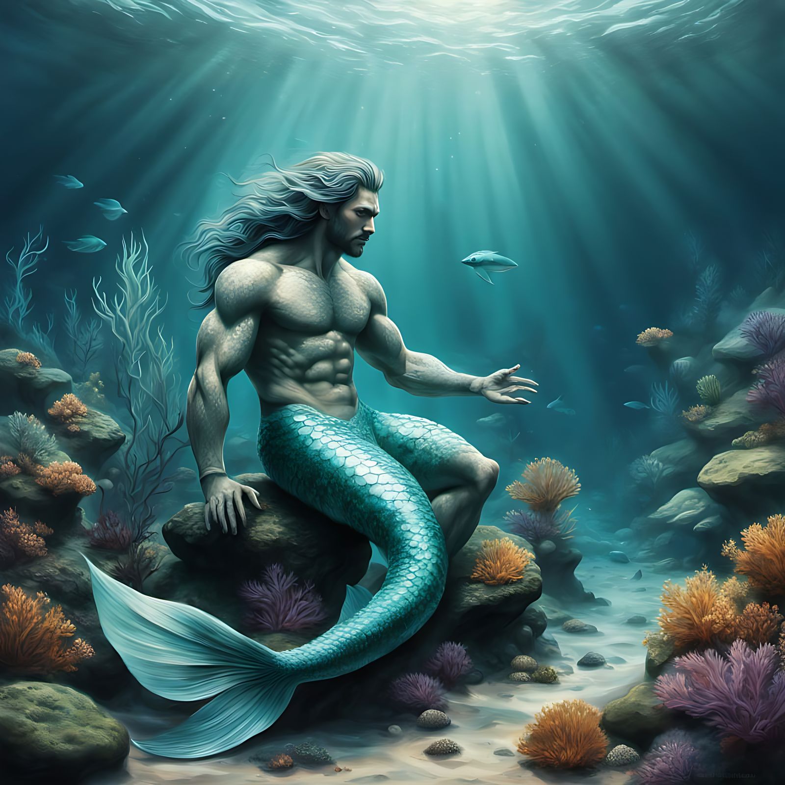 Merman in Realistic Style