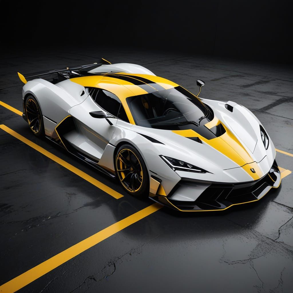 High-Tech Supercar in Neon-Lit Futurism