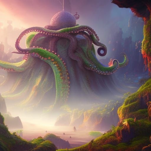 Fantastical Octopus Garden Concept Art
