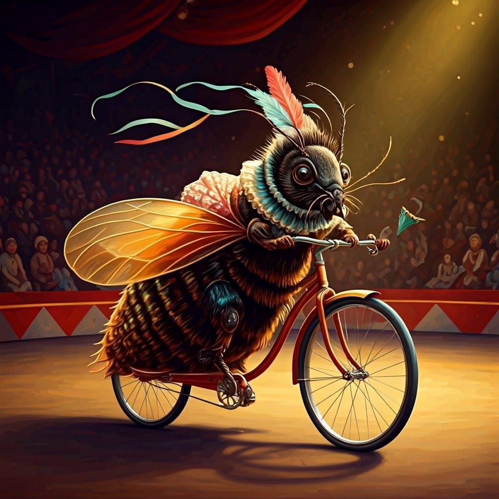 Fleas Performing Circus Tricks in Tretchikoff Style