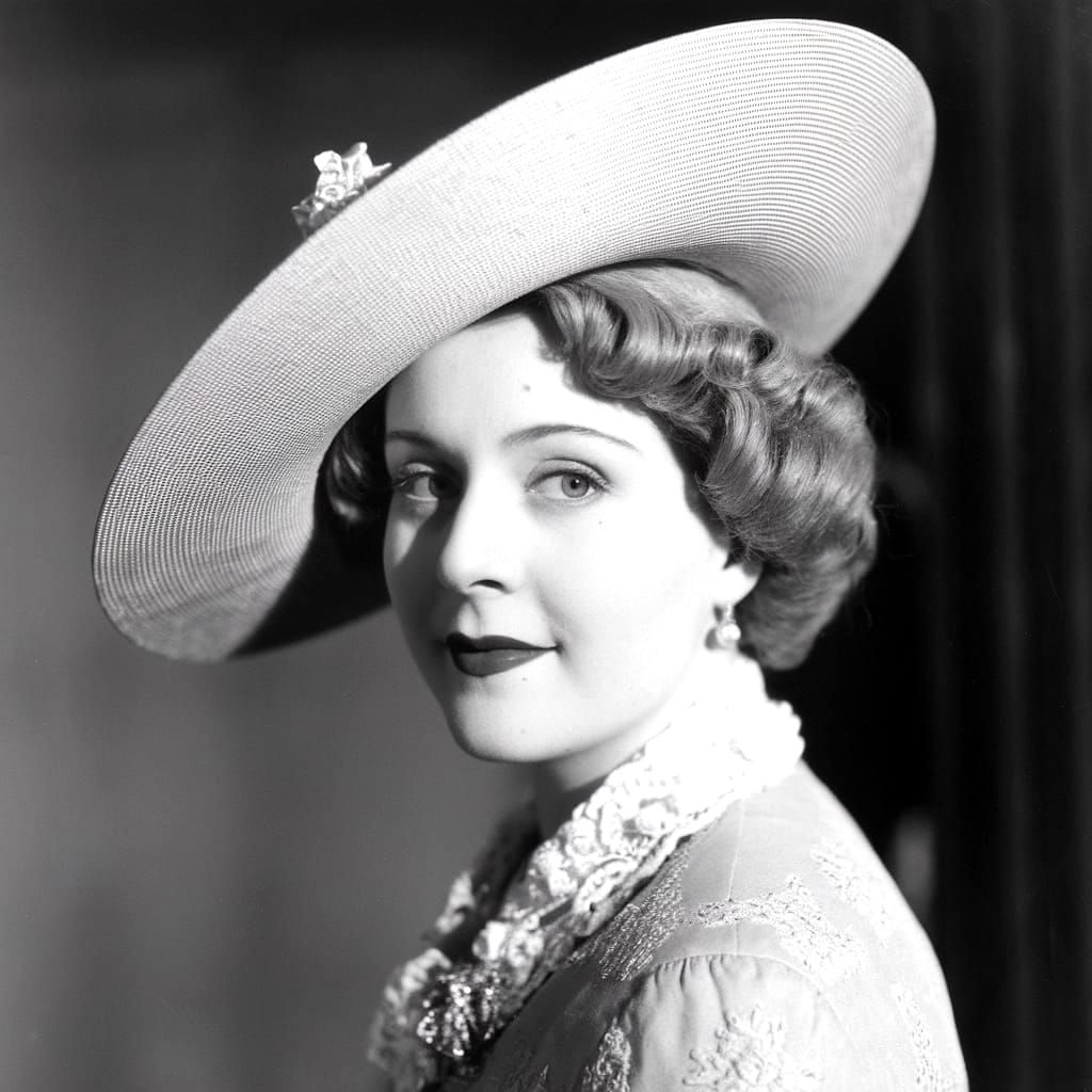 Vintage Ginger Queen in Elegant Black and White Portrait