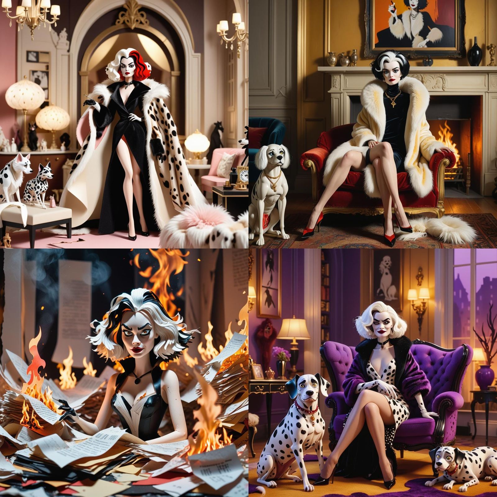 Cruella de Vil: Expressive Paper and Light Diorama