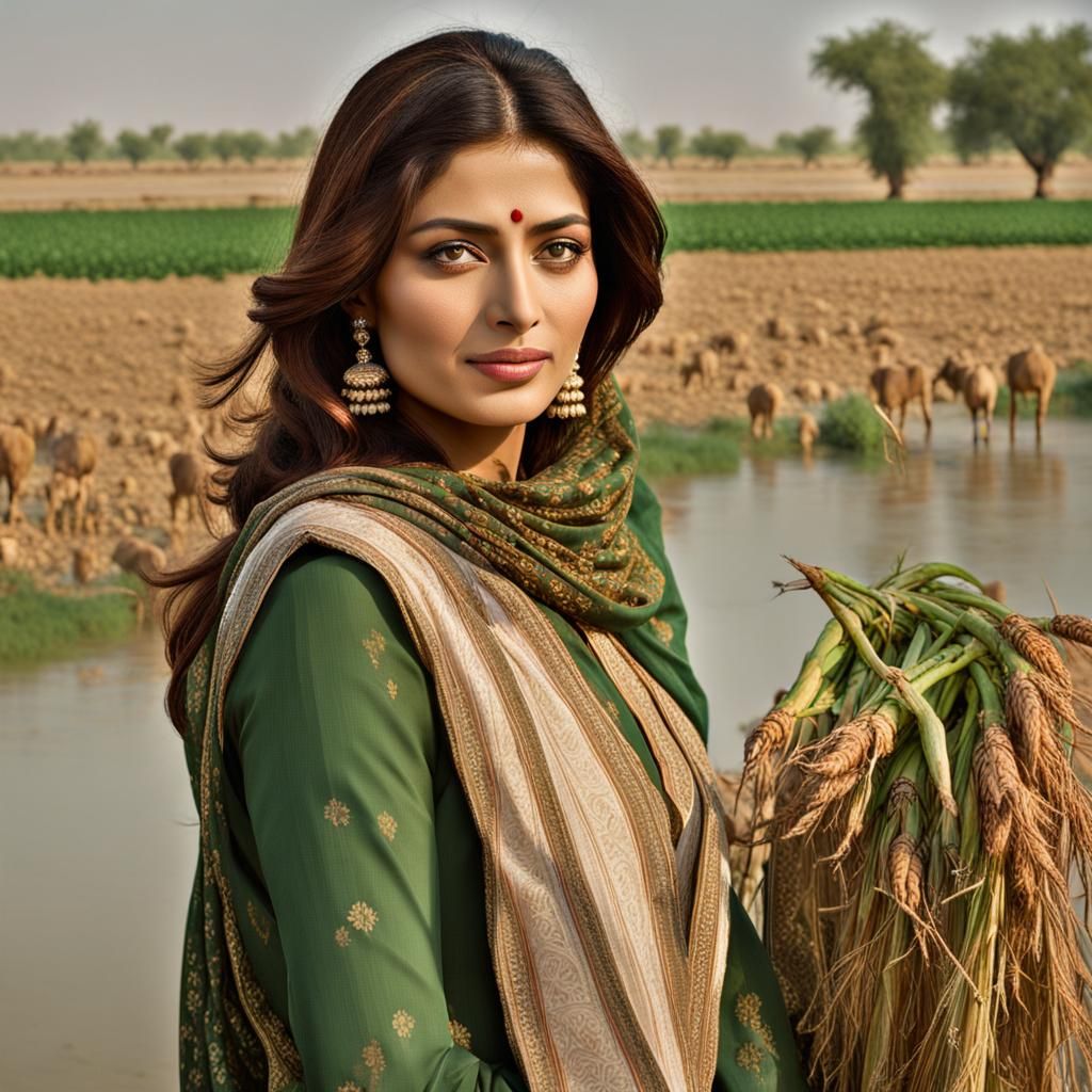 Pakistani Woman- Rural/Farm life in the province of Sindh, Pakistan