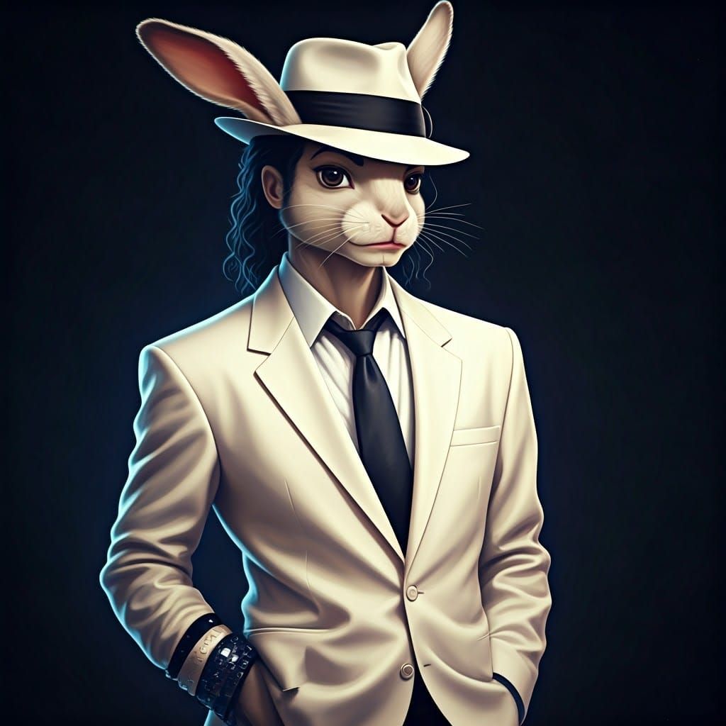 Moonwalking Rabbit in White Suit