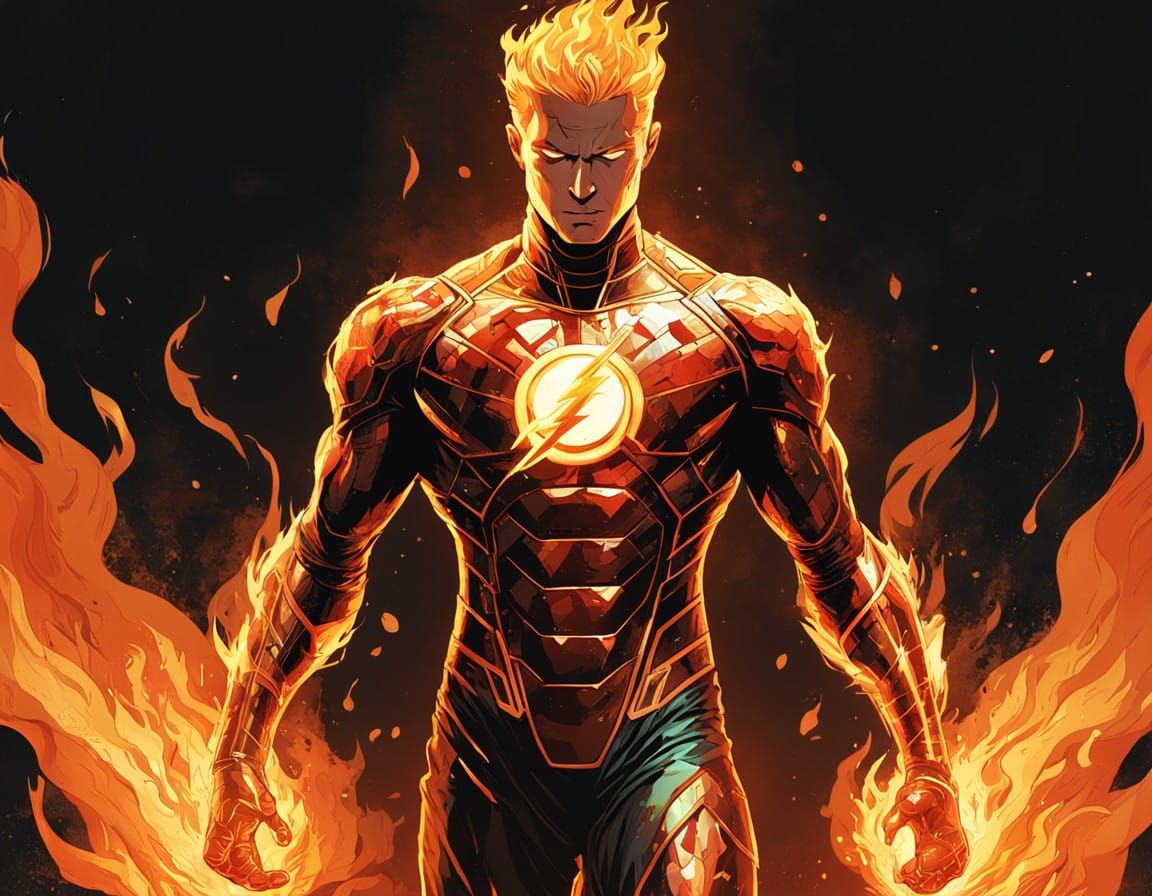 Marvel's Human Torch in Ethereal Flames, 8K Masterpiece