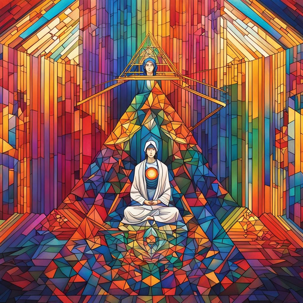 Woman's Enlightenment with Sacred Geometry