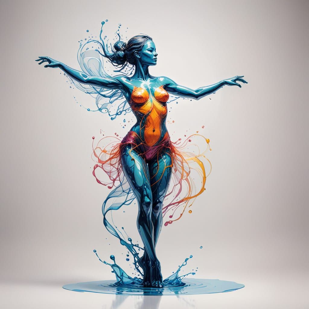 Ethereal Dancer in Watercolor Style