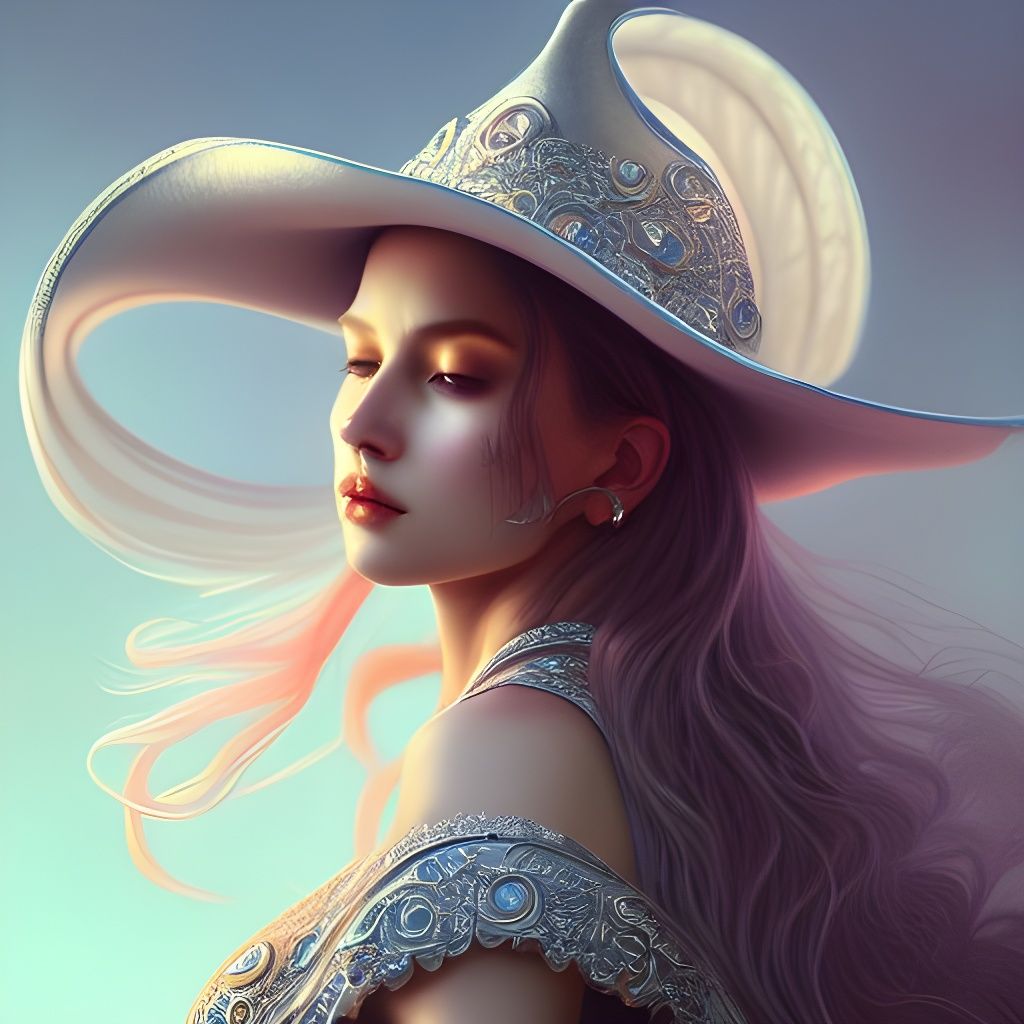 Ethereal Cowgirl: Hyperdetailed Fantasy Art