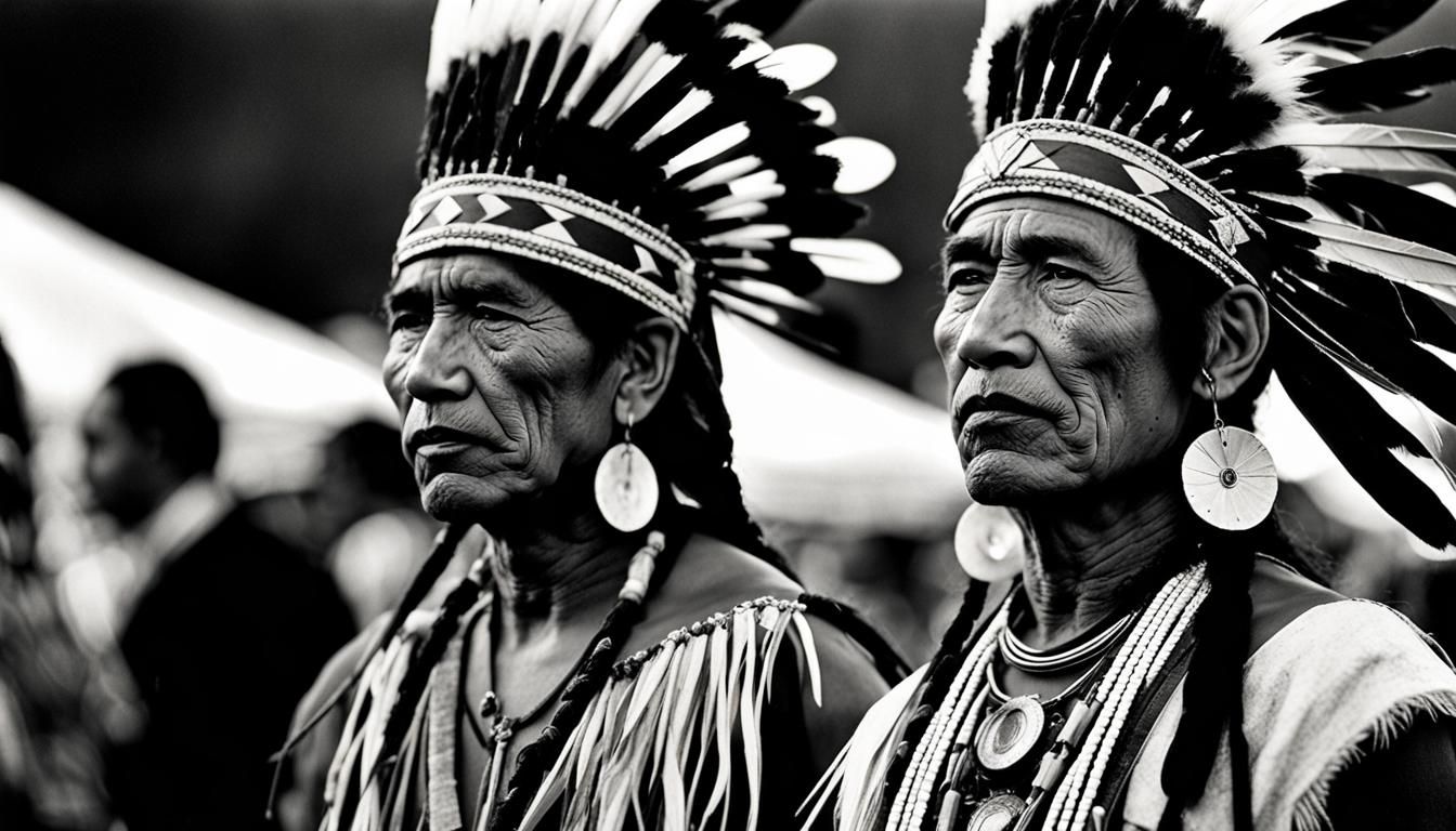 Native Americans Pow Wow Dance, Black and White Photography