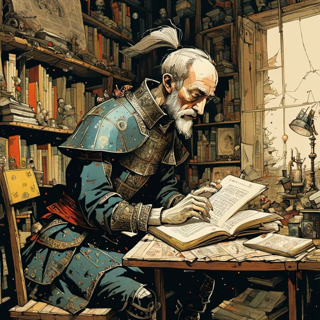 Young Don Quixote Lost in Chivalric Adventures