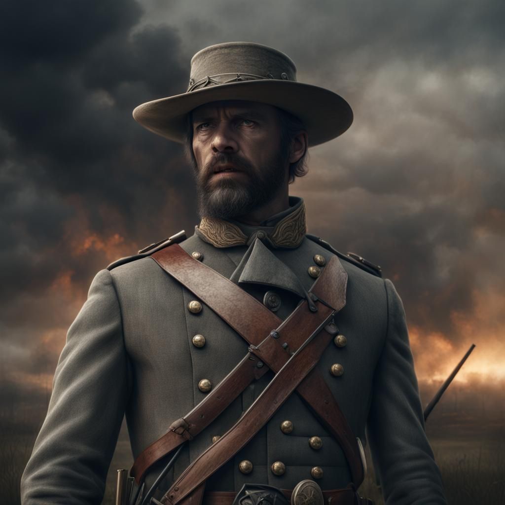 Epic Confederate Soldier in Digital Matte Painting