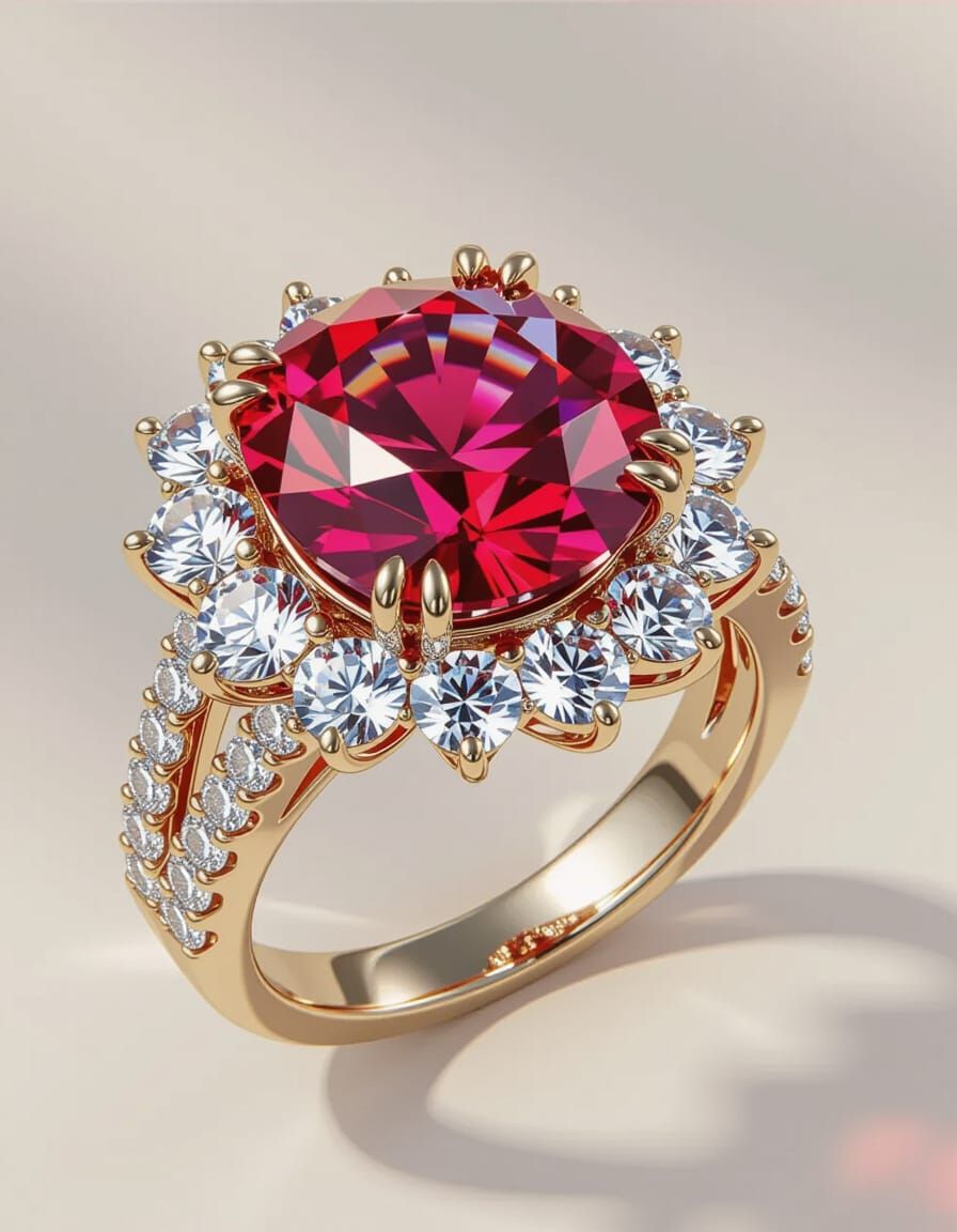Magnificent Kingly Ruby Gemstone Wedding Ring