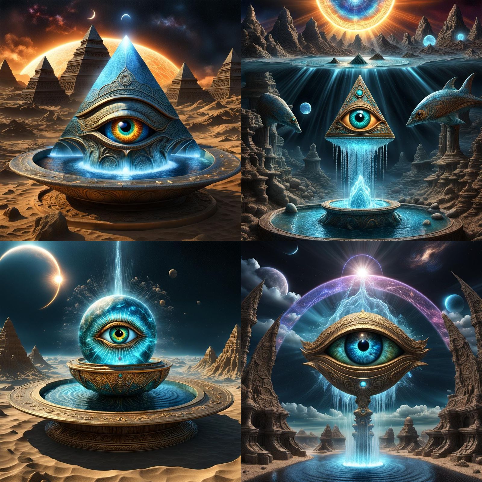 Magical Fantasy World with All Seeing Eye in CGI