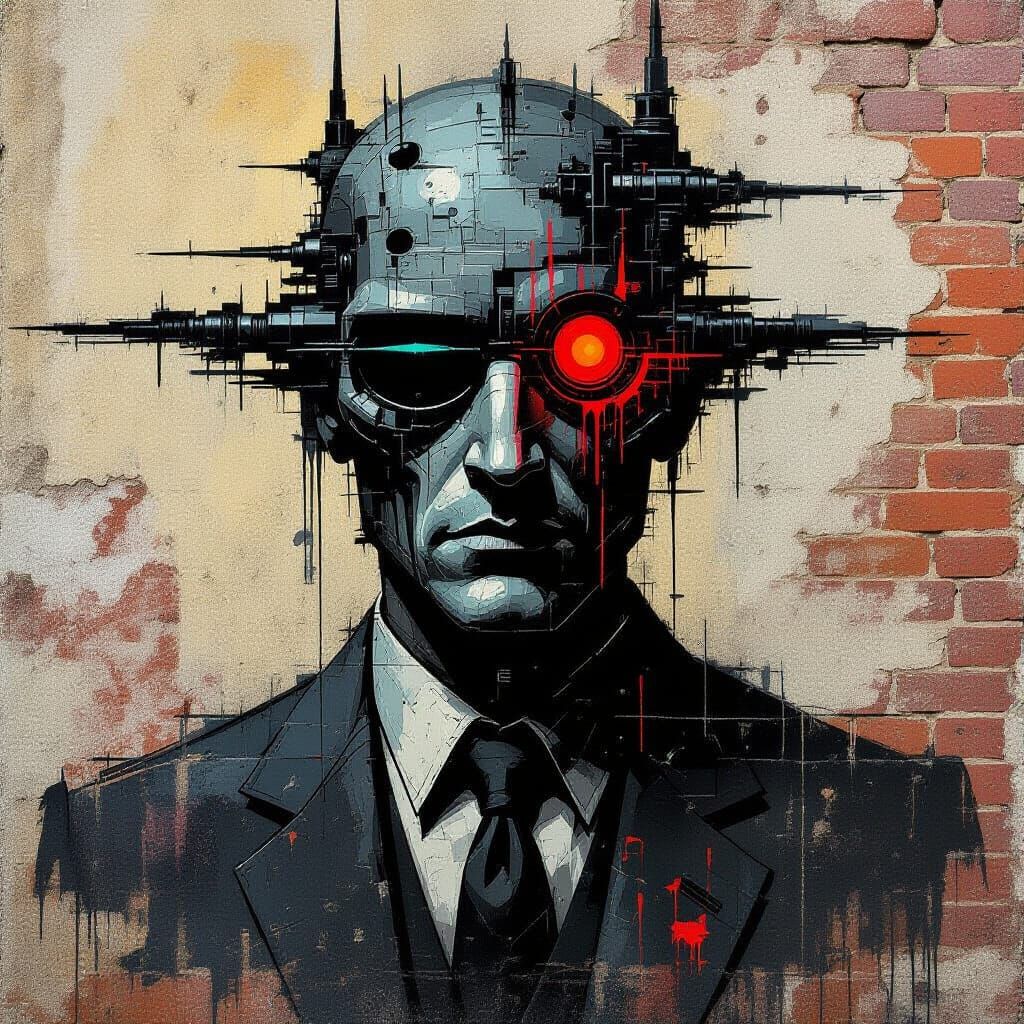 Dystopian Street Art in Surreal Post-Apocalyptic Style