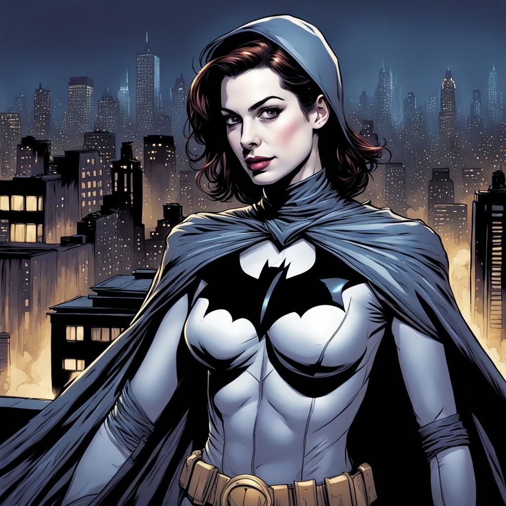Anne Hathaway as Female Batman, Comic Book Art