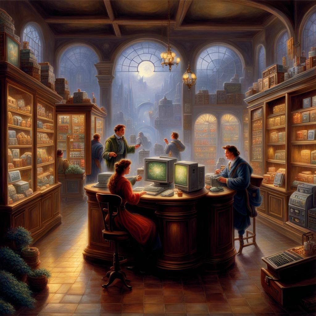 Computer Specialist Advises Customers: Ethereal Fantasy Styl...