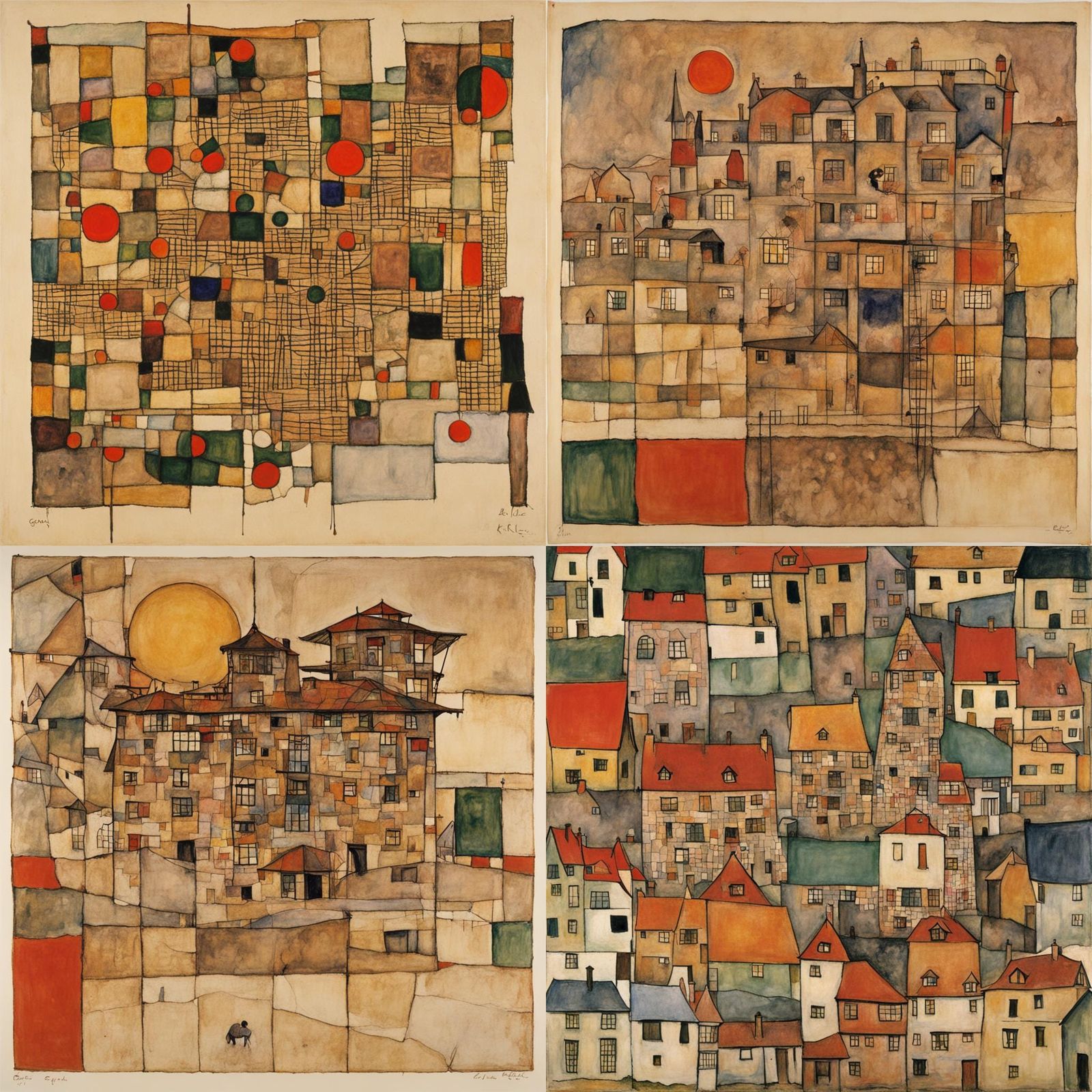 Expressionist and Cubist Fusion Artwork