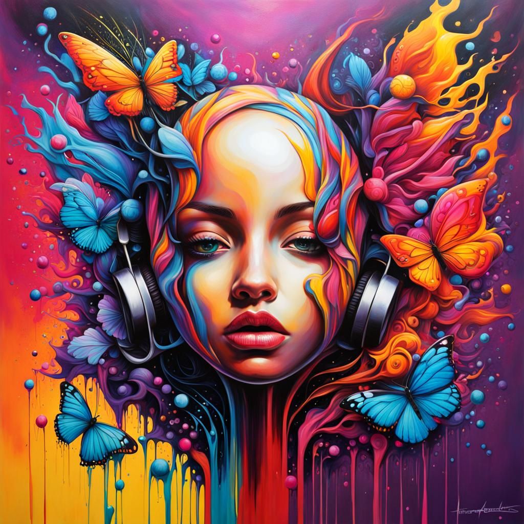 Dynamic Graffiti Art in Polychromatic Splash Style