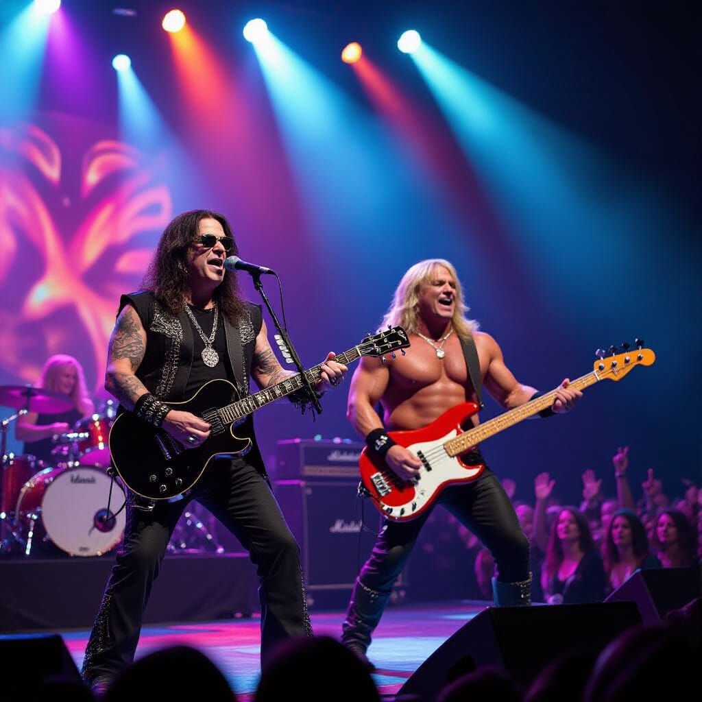 Ozzy Osbourne and Hulk Hogan on Stage Together